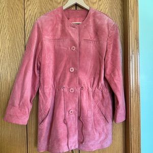 Vintage Dusty Rose Danier Suede Leather Jacket